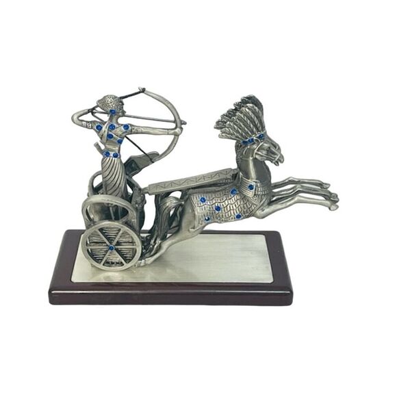 Unique Ramsses II Chariot Statue Pewter Made in Egypt - Picture 2 of 5